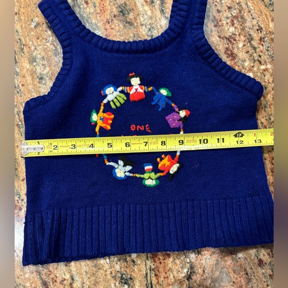 70s Vintage Girls Knit Sweater Vest - Picture 6 of 7